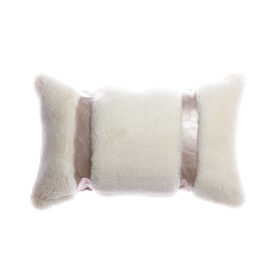 Shearling & Leather Lumbar Pillow by Homelosophy