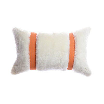 Shearling & Leather Lumbar Pillow by Homelosophy