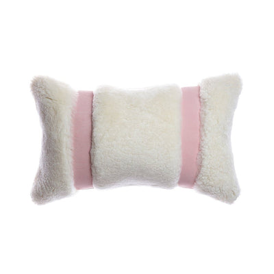 Shearling & Leather Lumbar Pillow by Homelosophy