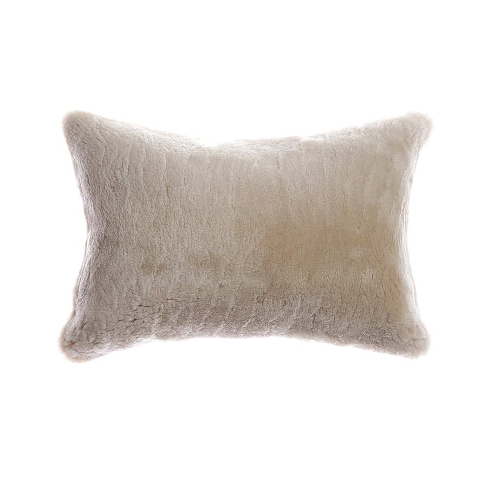Shearling Sand Lumbar Pillow by Homelosophy