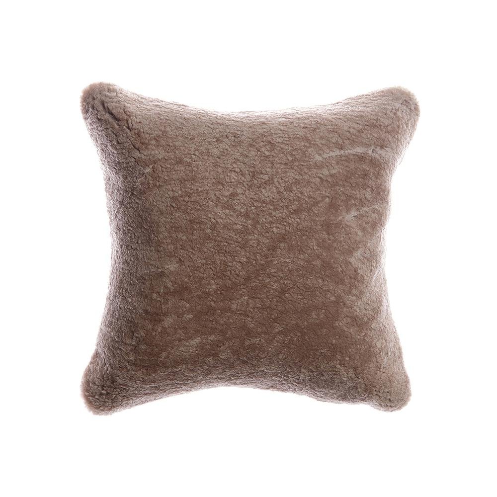 Shearling Taupe Lumbar Pillow by Homelosophy