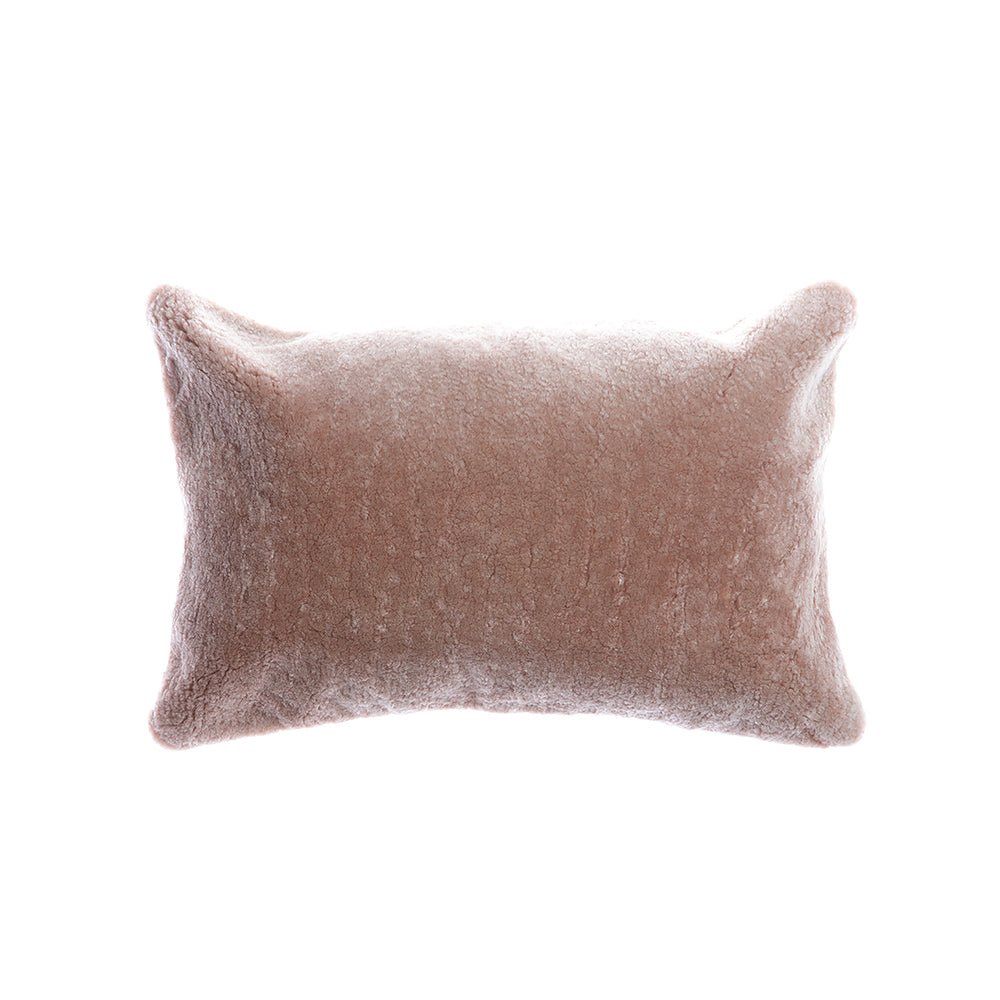 Shearling Vintage Pink Small Lumbar Pillow by Homelosophy