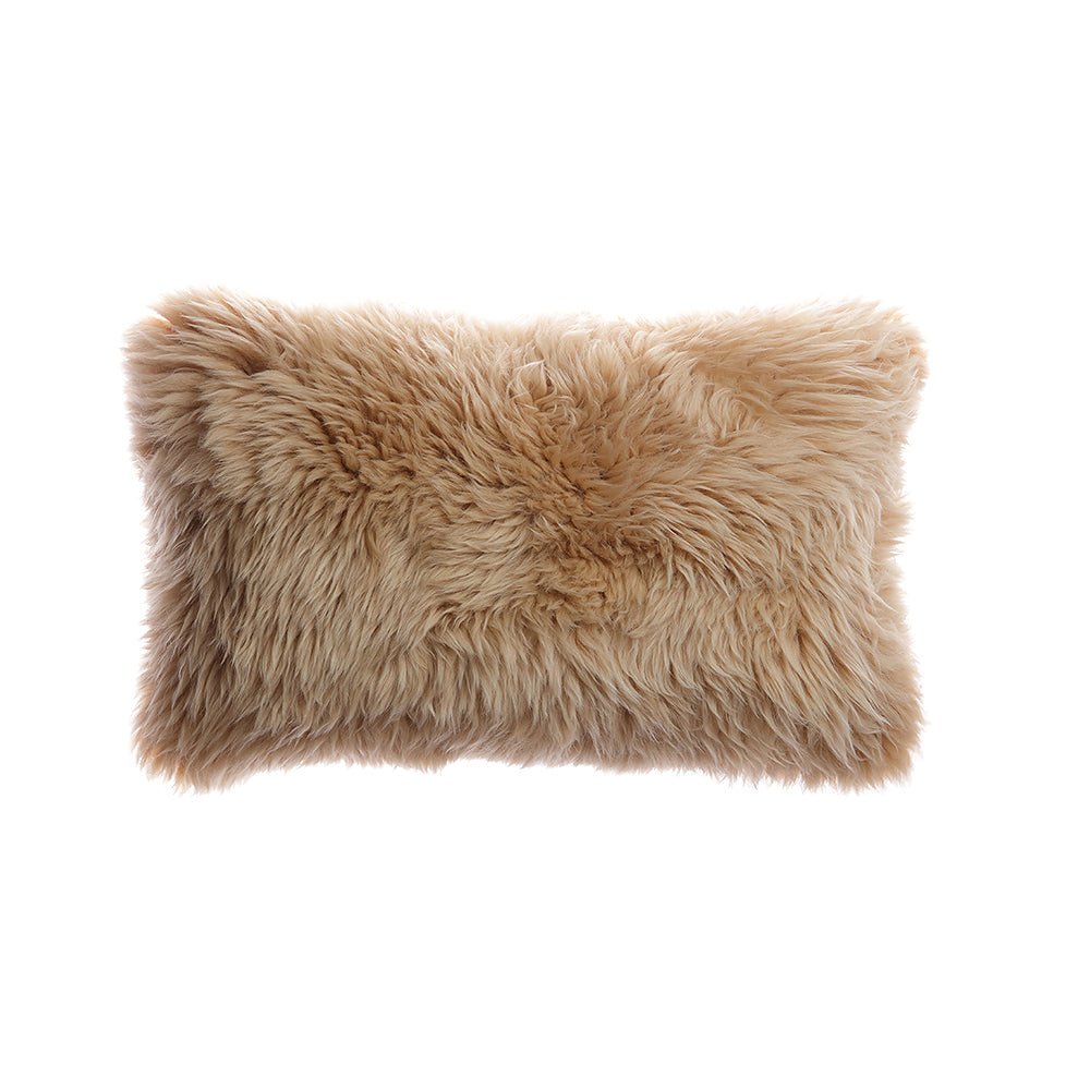 Sheepskin Fur Pillow by Homelosophy