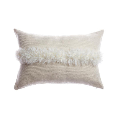 White Fur Accent Pillow by Homelosophy