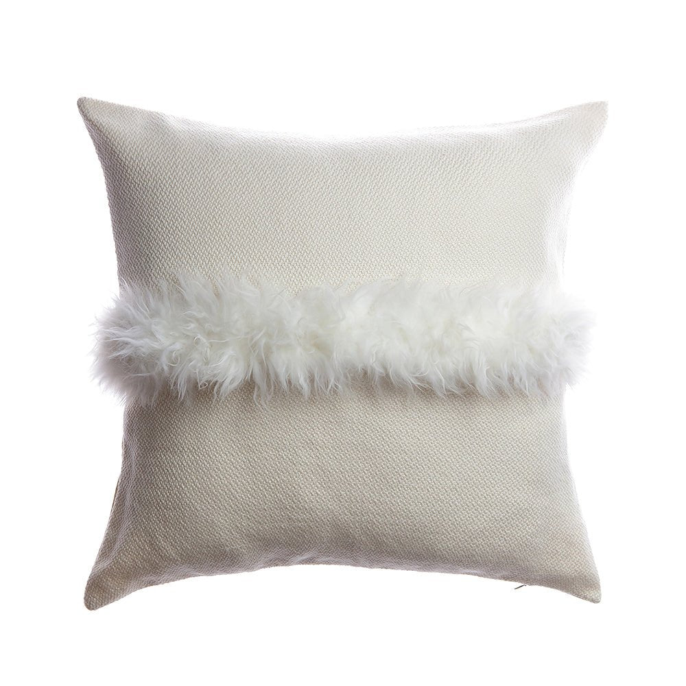 White Fur Accent Pillow by Homelosophy