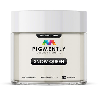 Jar of Pigmently Snow Queen colored pigment on a white background