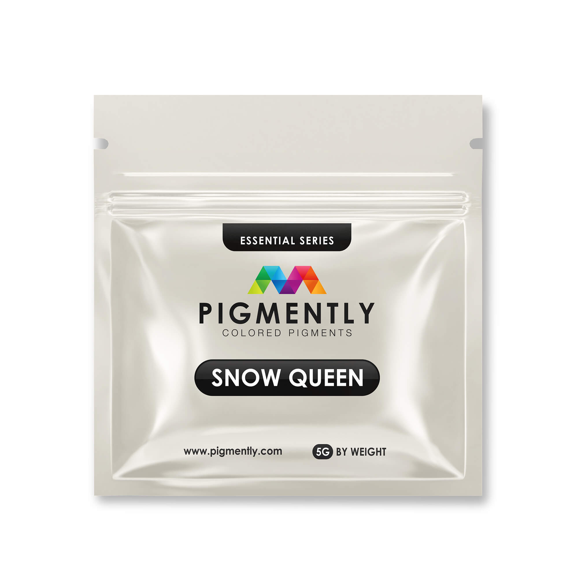 Pigmently Snow Queen colored pigment packaging on a white background