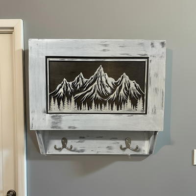 Hidden Gun Safe Coat Rack Snow Mountain Wall Decoration Concealed Shelf by Bellewood Designs - product image 5 for Resin Society
