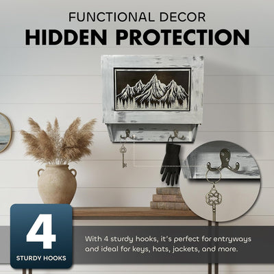 Hidden Gun Safe Coat Rack Snow Mountain Wall Decoration Concealed Shelf by Bellewood Designs - product image 2 for Resin Society