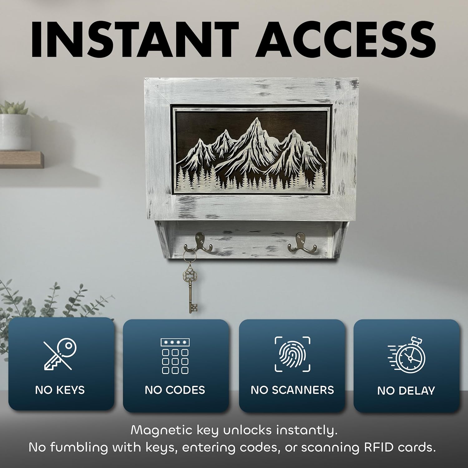 Hidden Gun Safe Coat Rack Snow Mountain Wall Decoration Concealed Shelf by Bellewood Designs - product image 3 for Resin Society