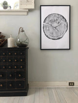 Handmade woodcut print of Douglas fir tree rings from Snowbird Ski Resort, Utah, measuring 24x36 inches