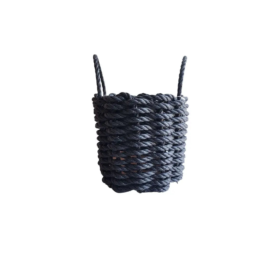 Handmade solid color Maine lobster rope basket in various sizes and colors