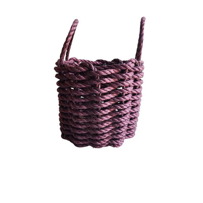 Handmade solid color Maine lobster rope basket in various sizes and colors