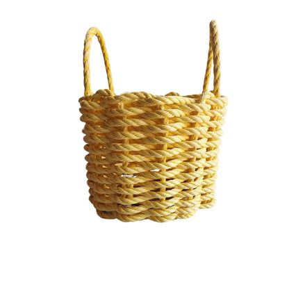 Handmade solid color Maine lobster rope basket in various sizes and colors