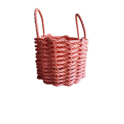 Handmade solid color Maine lobster rope basket in various sizes and colors