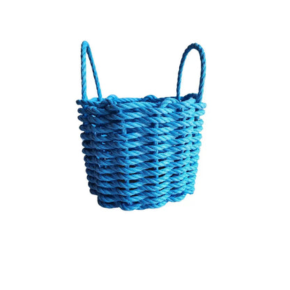 Handmade solid color Maine lobster rope basket in various sizes and colors