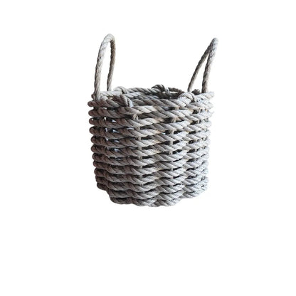 Handmade solid color Maine lobster rope basket in various sizes and colors