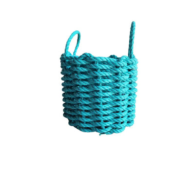 Handmade solid color Maine lobster rope basket in various sizes and colors
