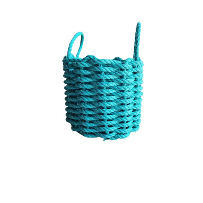 Handmade solid color Maine lobster rope basket in various sizes and colors