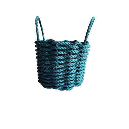 Handmade solid color Maine lobster rope basket in various sizes and colors