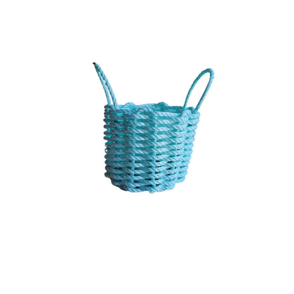 Handmade solid color Maine lobster rope basket in various sizes and colors