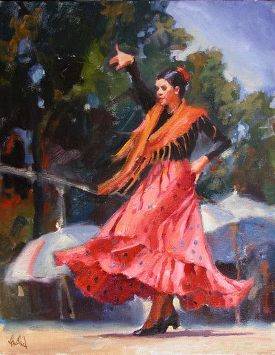 Spanish Dancer Artist Enhanced Canvas Print by John Beard Collection - main product image for Resin Society