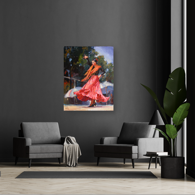 Spanish Dancer Artist Enhanced Canvas Print by John Beard Collection - product image 2 for Resin Society