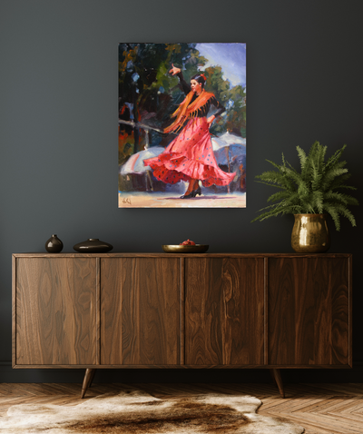 Spanish Dancer Artist Enhanced Canvas Print by John Beard Collection - product image 3 for Resin Society