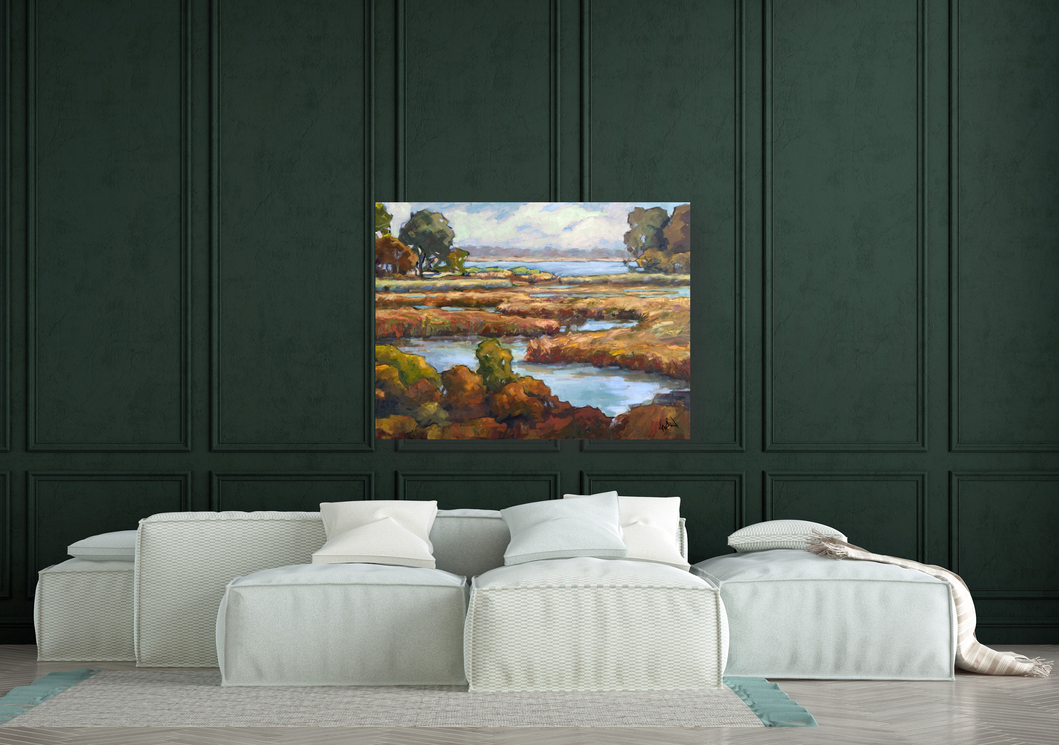 Spoonbill Marsh Artist Enhanced Canvas Print by John Beard Collection - product image 4 for Resin Society