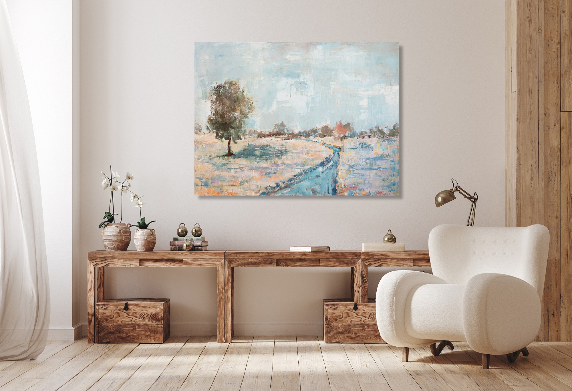 Spring Rain Artist Enhanced Canvas Print by John Beard Collection - product image 2 for Resin Society