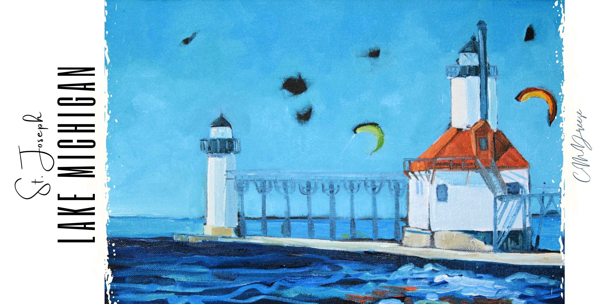 Drinkware-Saint Joseph Michigan Lighthouse detail image - Resin Society