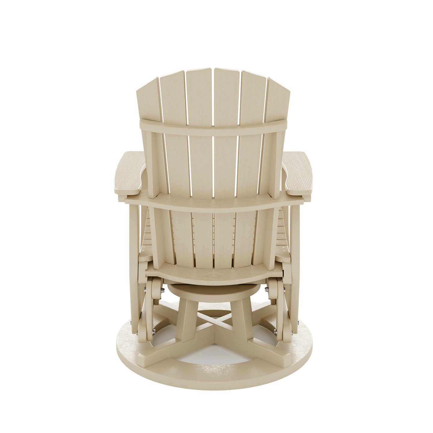 SoPoly St Simons Swivel Glider Chair in various colors showing fan-back Adirondack style and swivel gliding feature