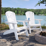SoPoly St Simons Curved Back Adirondack Chair in multiple colors showing curved back and wide armrests