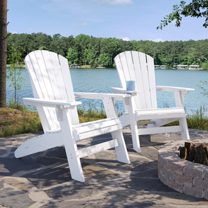 SoPoly St Simons Curved Back Adirondack Chair in multiple colors showing curved back and wide armrests