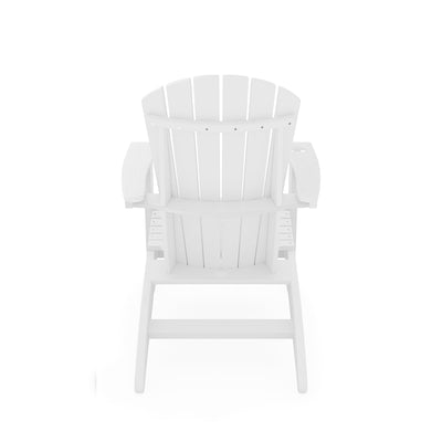 SoPoly St Simons Curved Back Adirondack Chair in multiple colors showing curved back and wide armrests