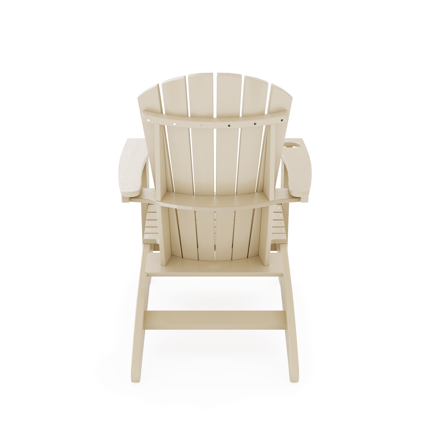 SoPoly St Simons Curved Back Adirondack Chair in multiple colors showing curved back and wide armrests