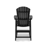 SoPoly St Simons Fan Back Counter Chair in Black showing front and side views