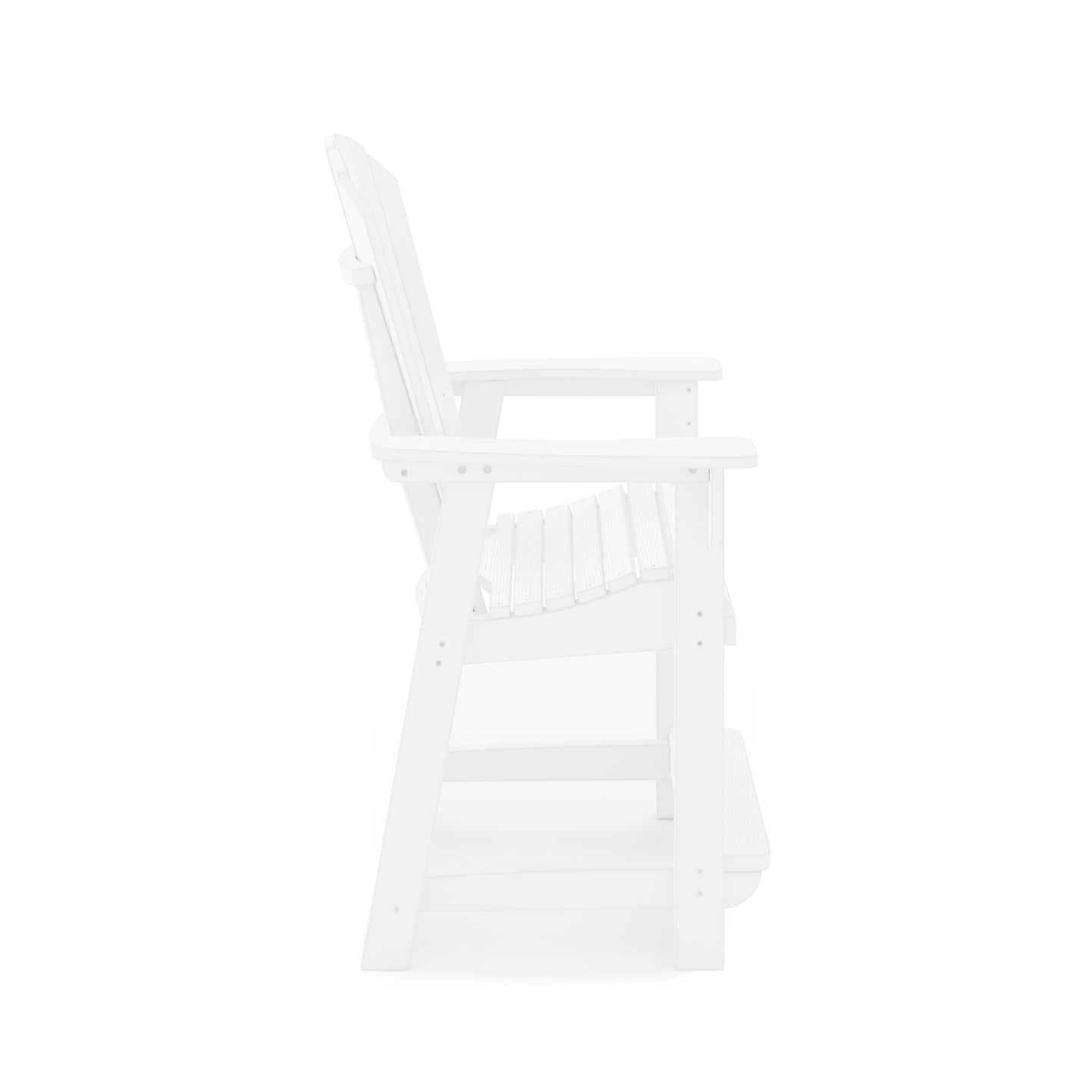 SoPoly St Simons Fan Back Counter Chair in Black showing front and side views