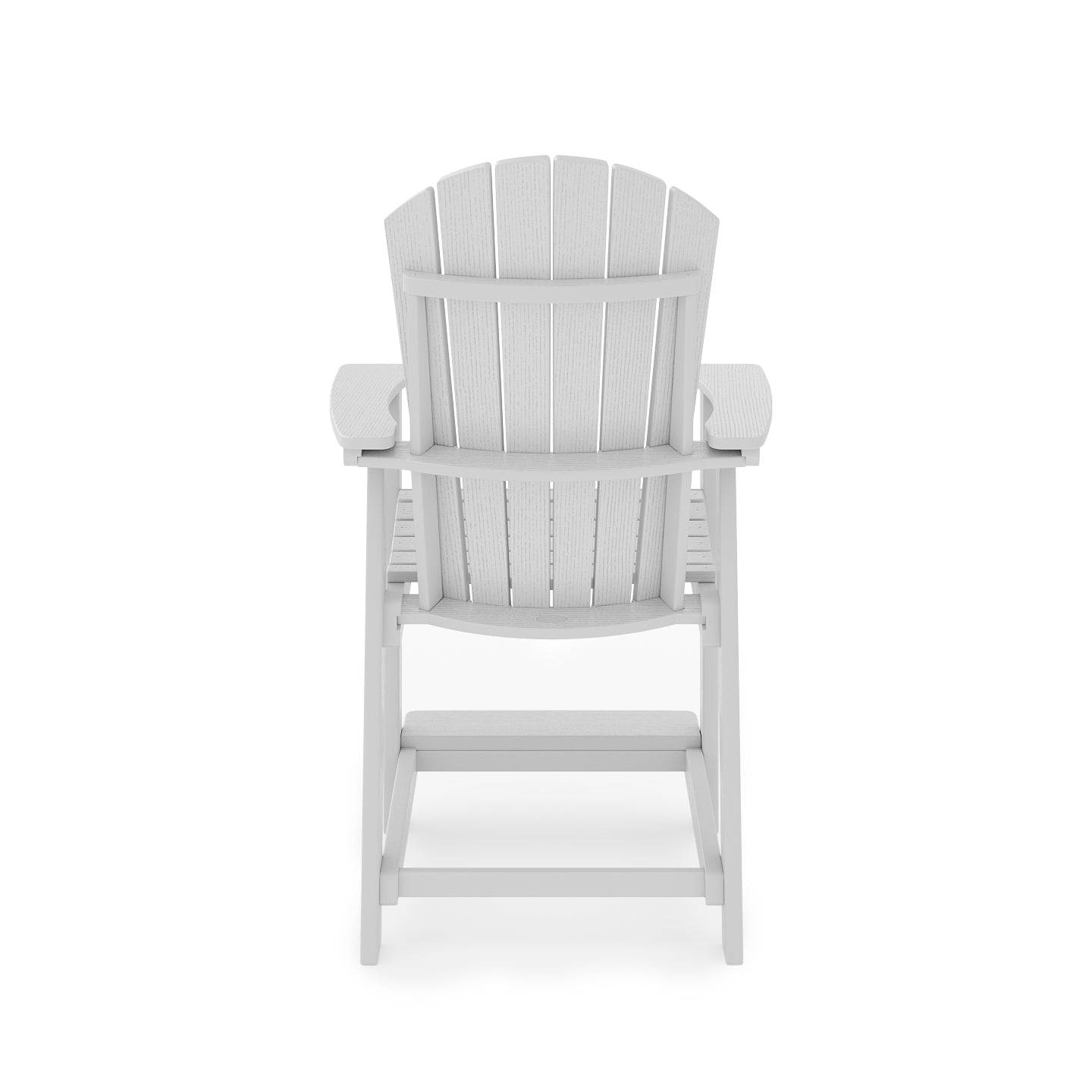 SoPoly St Simons Fan Back Counter Chair in Black showing front and side views