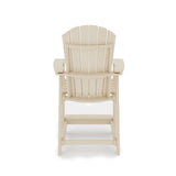 SoPoly St Simons Fan Back Counter Chair in Black showing front and side views