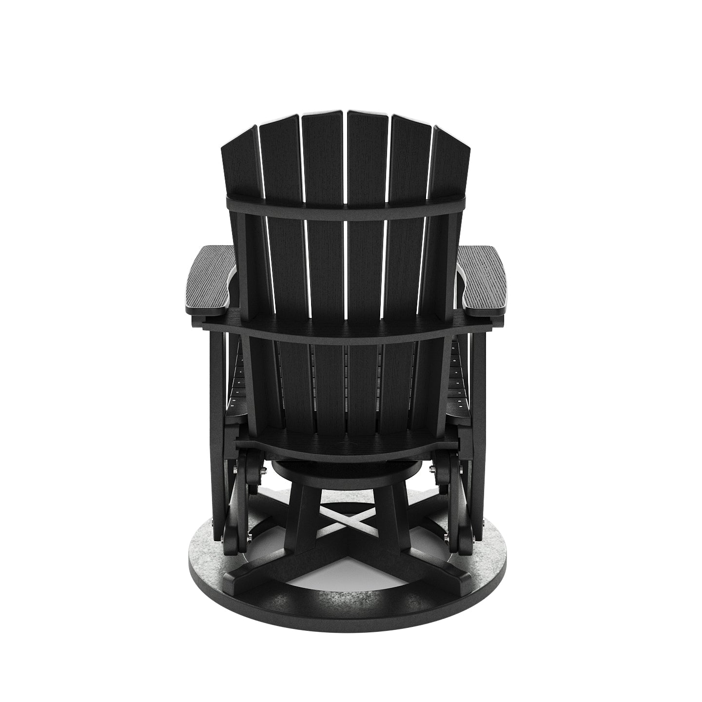 SoPoly St Simons Swivel Glider Chair in various colors showing fan-back Adirondack style and swivel gliding feature