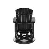 SoPoly St Simons Swivel Glider Chair in various colors showing fan-back Adirondack style and swivel gliding feature