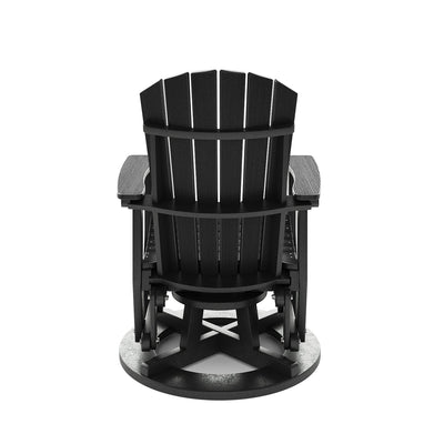 SoPoly St Simons Swivel Glider Chair in various colors showing fan-back Adirondack style and swivel gliding feature