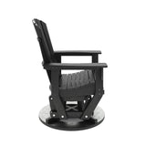 SoPoly St Simons Swivel Glider Chair in various colors showing fan-back Adirondack style and swivel gliding feature