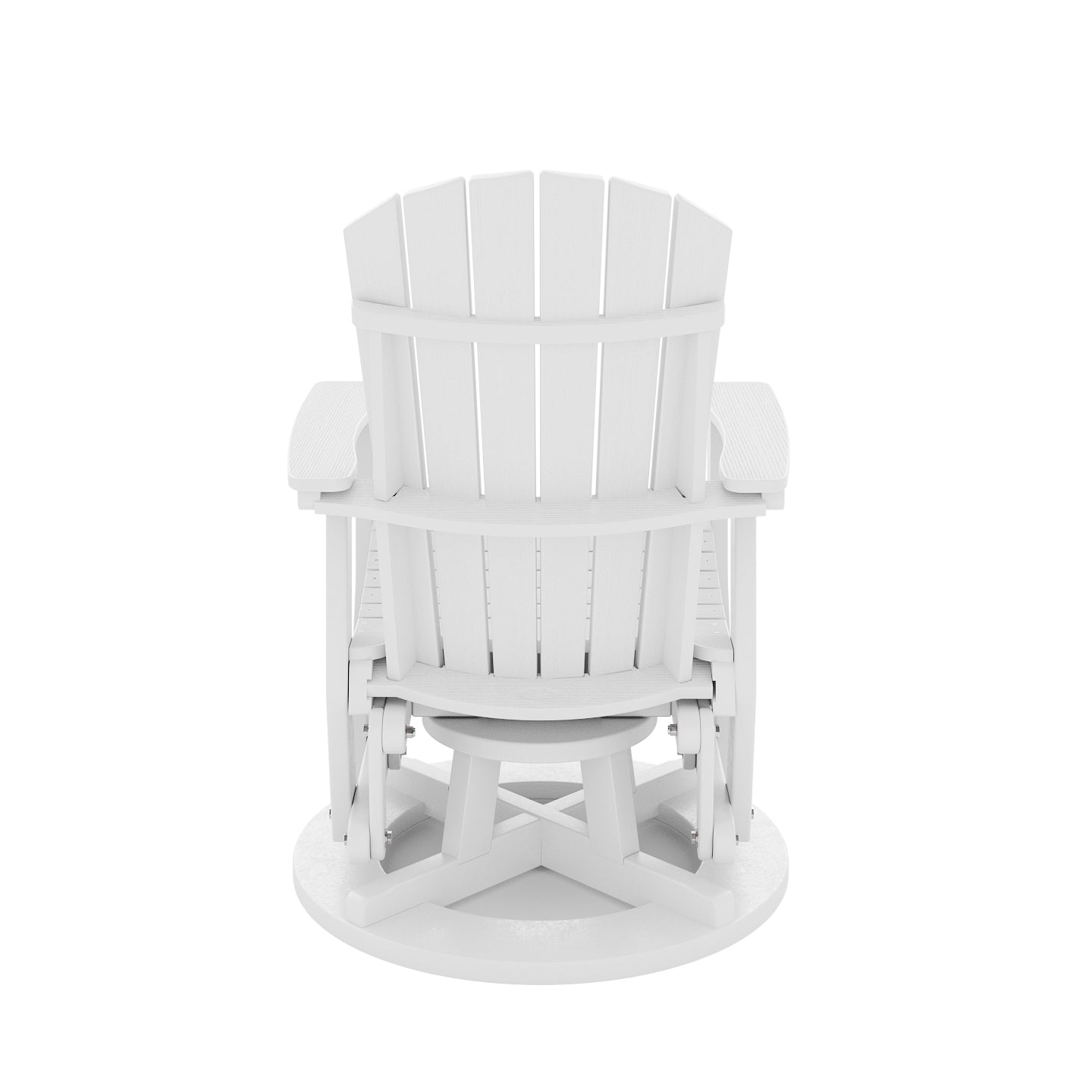 SoPoly St Simons Swivel Glider Chair in various colors showing fan-back Adirondack style and swivel gliding feature