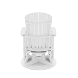 SoPoly St Simons Swivel Glider Chair in various colors showing fan-back Adirondack style and swivel gliding feature