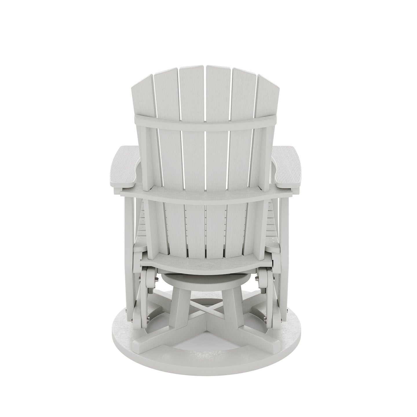 SoPoly St Simons Swivel Glider Chair in various colors showing fan-back Adirondack style and swivel gliding feature