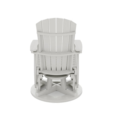 SoPoly St Simons Swivel Glider Chair in various colors showing fan-back Adirondack style and swivel gliding feature