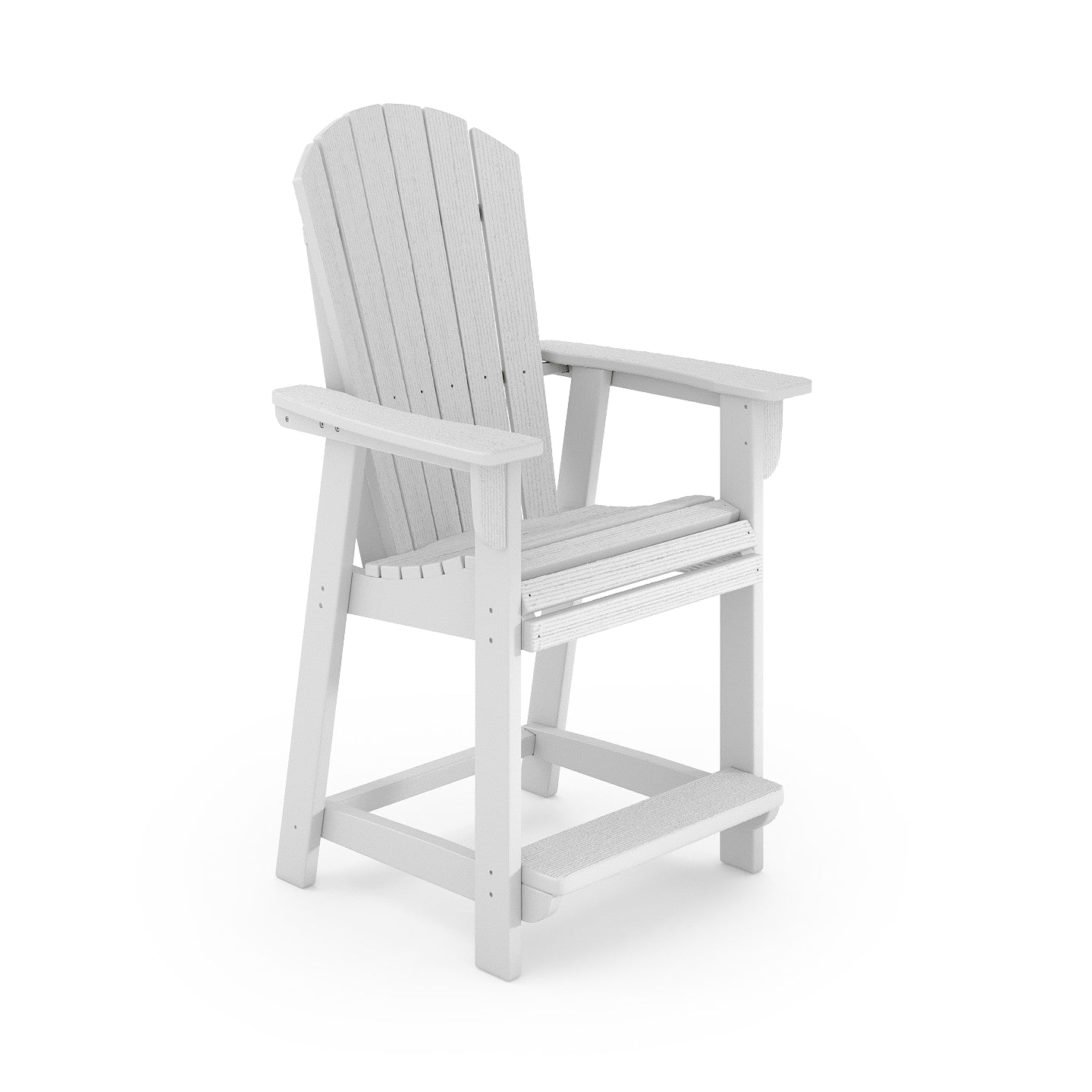 SoPoly St Simons Fan Back Counter Chair in Black showing front and side views