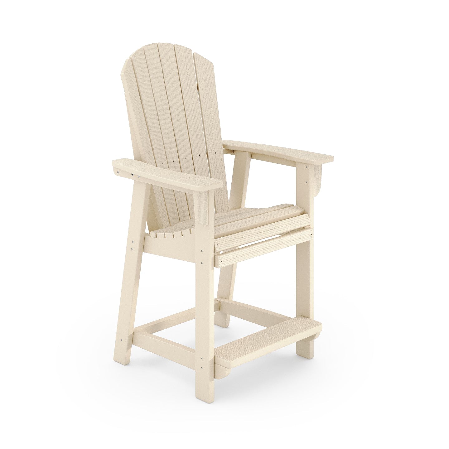 SoPoly St Simons Fan Back Counter Chair in Black showing front and side views